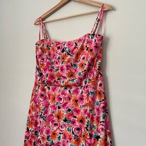 Alexia Admor Pink Floral Midi Slit Dress